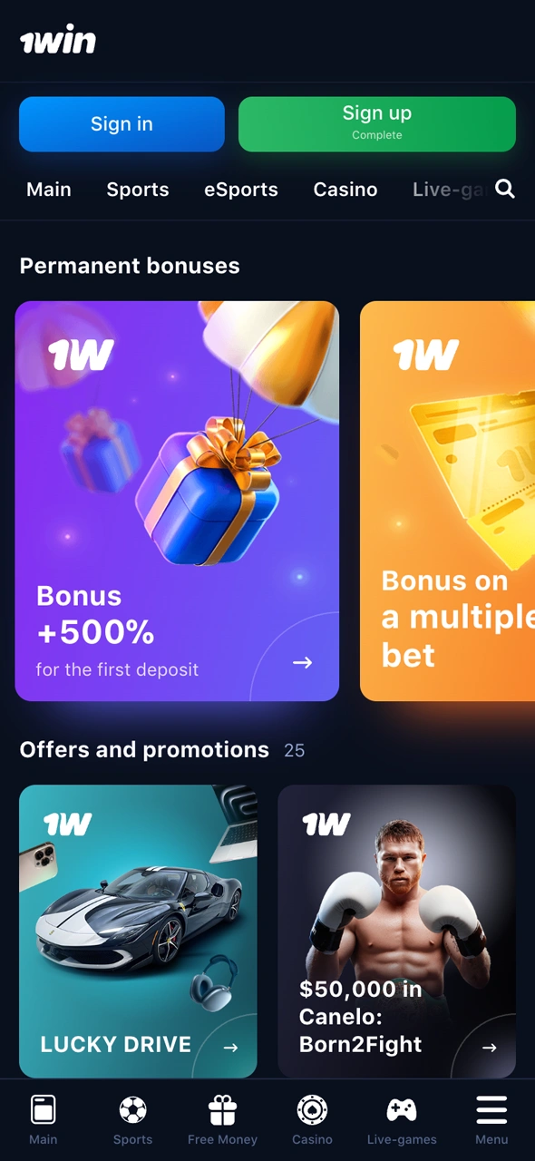 Claim your welcome bonus at 1win and start winning.