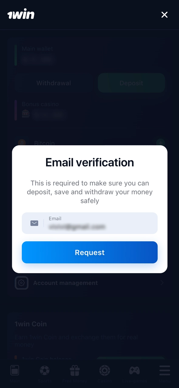Verify your identity to withdraw money safely from 1win.