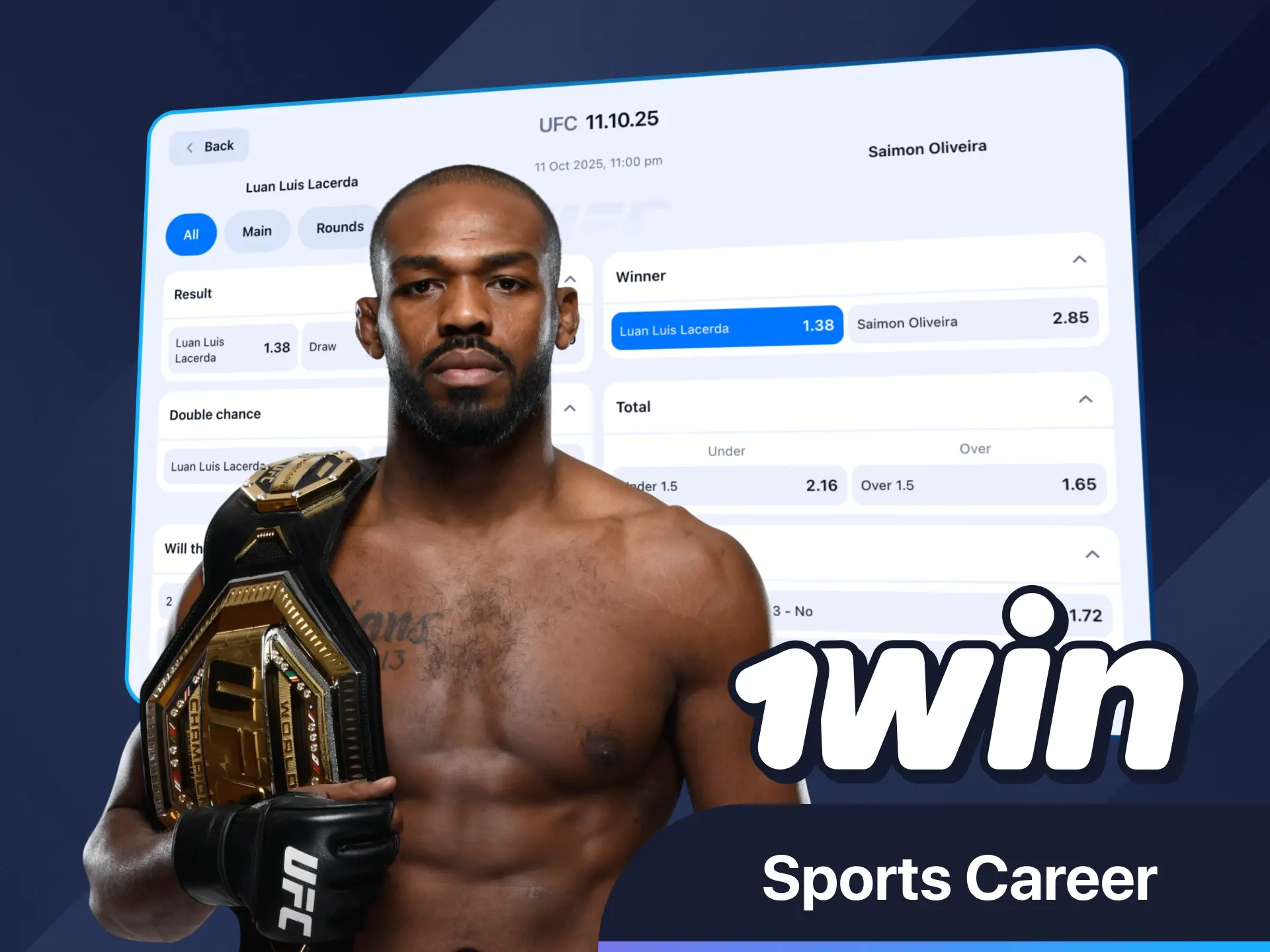 Explore Jon Jones legendary career with 1Win.