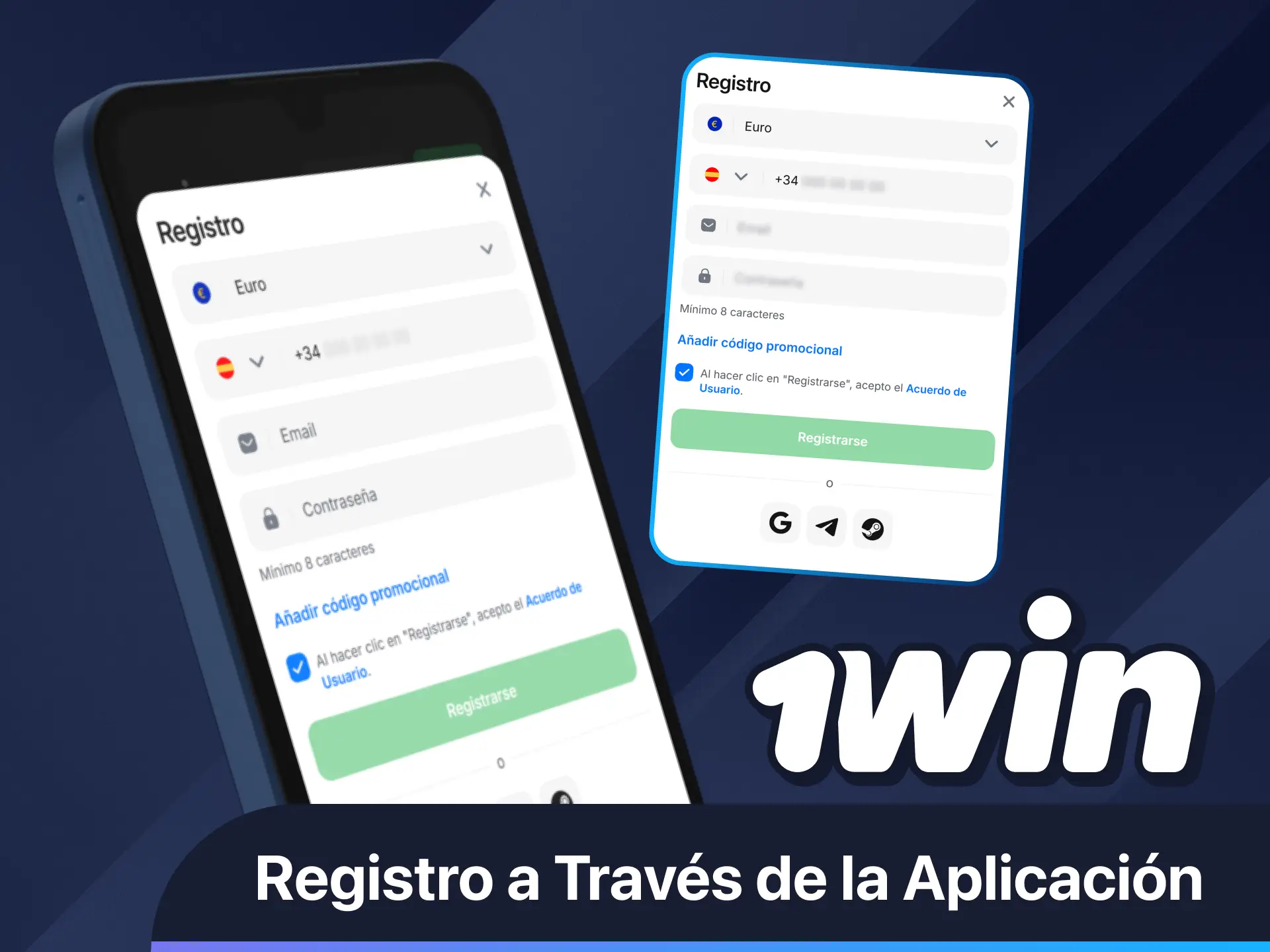 Regístrate a través de la aplicación móvil de 1win y empieza a jugar.