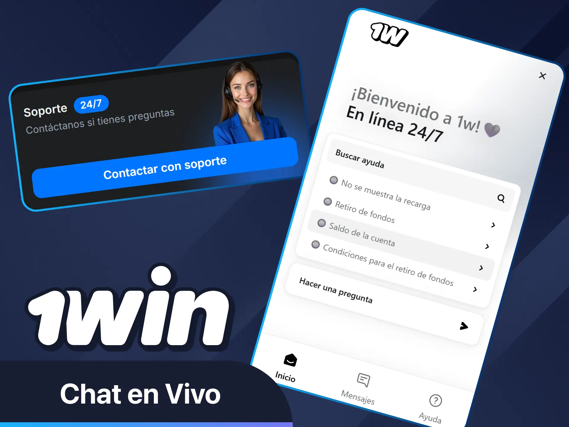 Utiliza el chat en vivo de 1win para obtener ayuda y respuestas al instante.