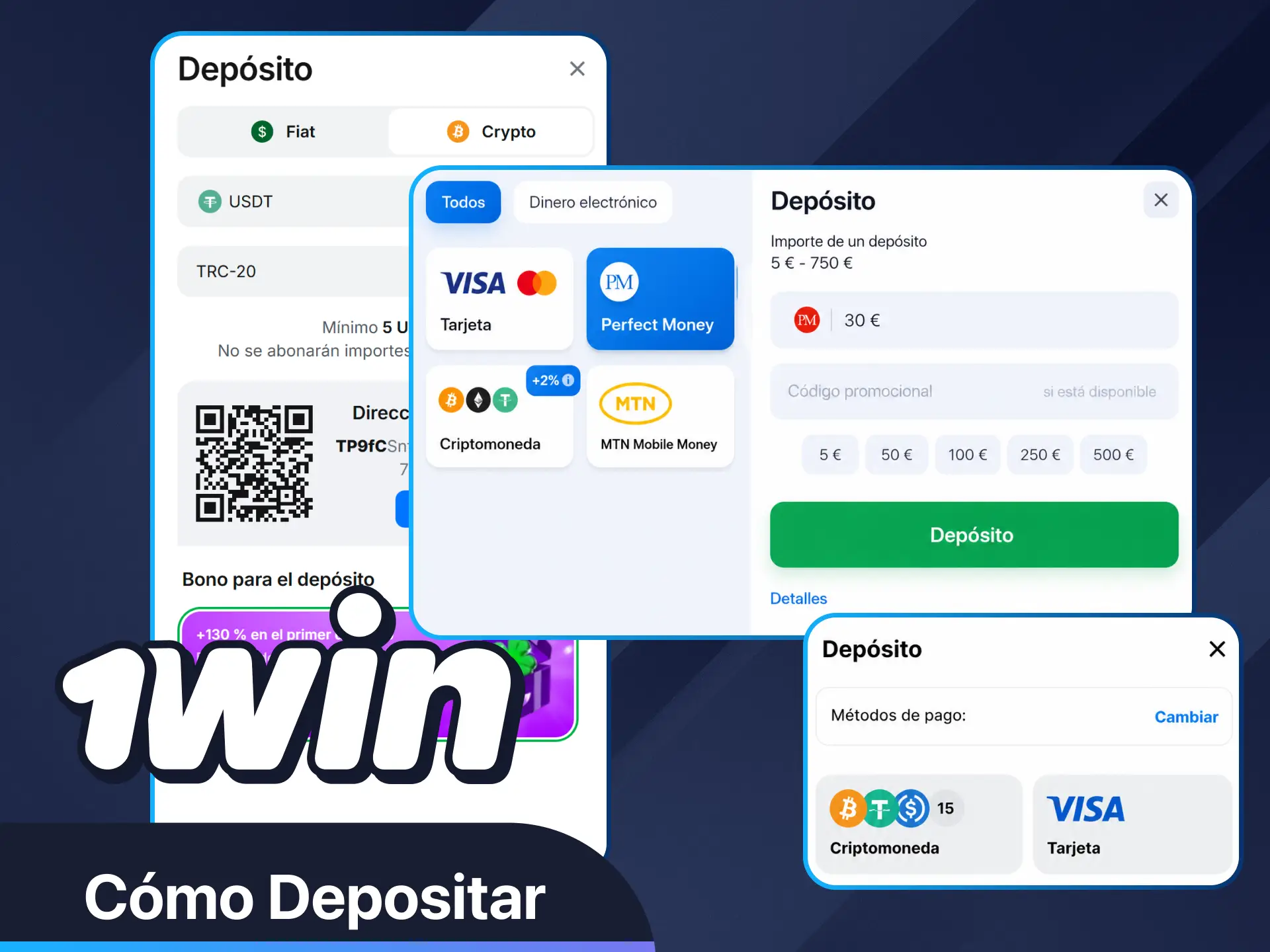 Aprende a depositar dinero rápidamente en tu cuenta de 1win.