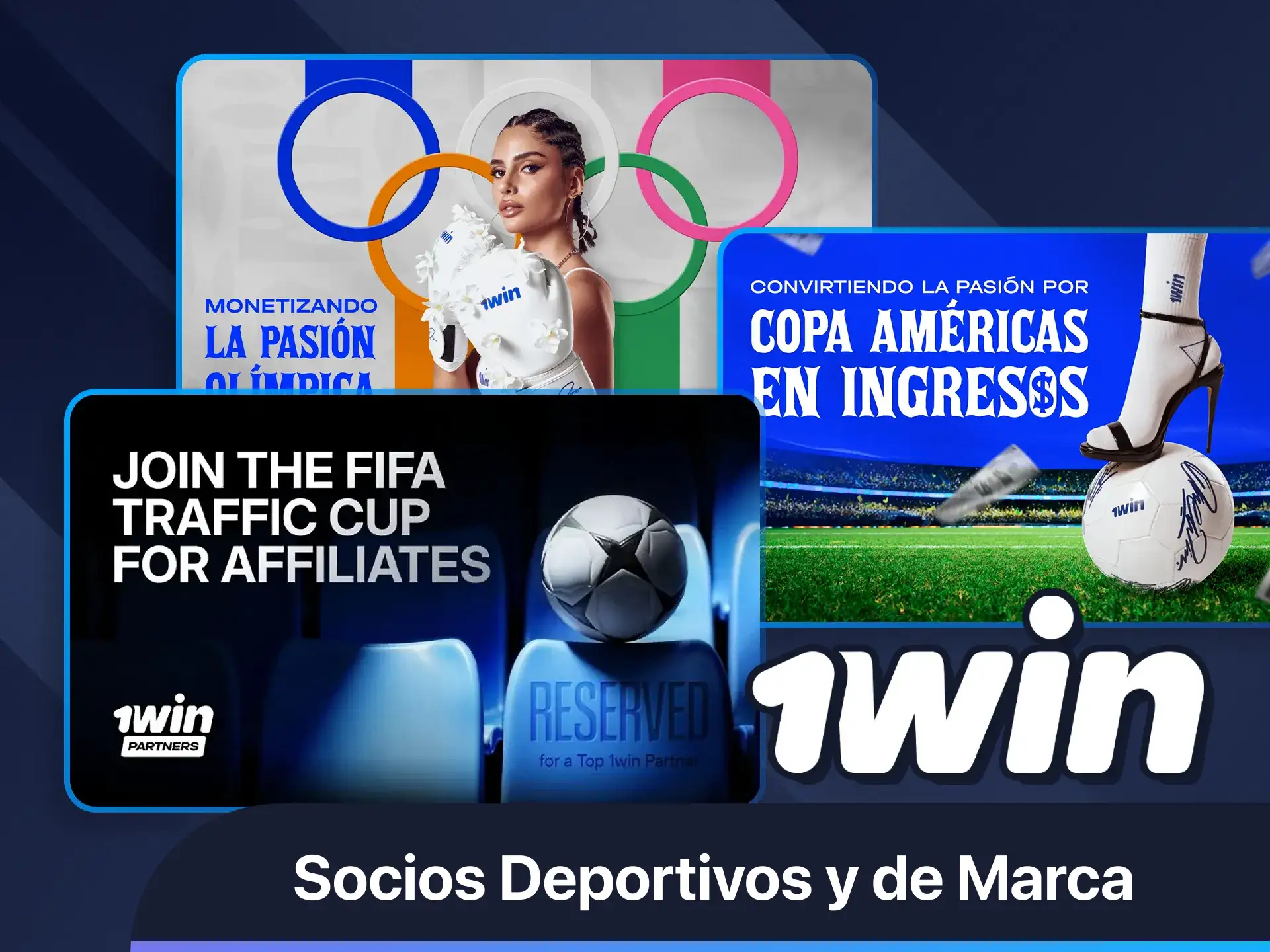 Conoce a los socios oficiales de deportes y de marca de 1win.