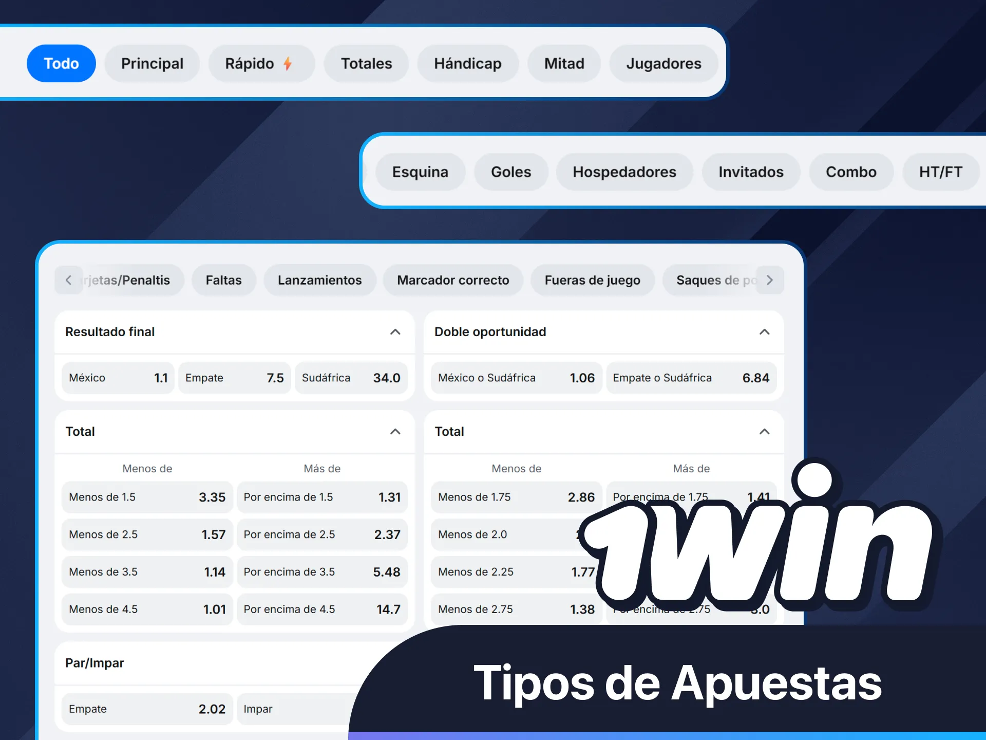 Explora los diferentes tipos de apuestas deportivas disponibles en 1win.